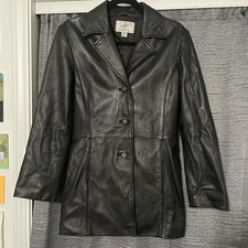 Vintage 90s Genuine Lambskin Leather 3 Button Jacket Coat Elegant Classy Size S