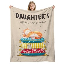 Gifts from Mom Dad, Soft Flannel Blankets Birthday Gifts 60x50 inch Daughter