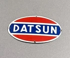 VINTAGE 12” DATSUN NISSAN  DEALERSHIP PORCELAIN SIGN CAR GAS OIL MOTORCYCLE