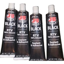 4 x Tubes JB Weld 31319 Black RTV Acetoxy Silicone Sealant - 3 Oz. x 4  12Oz