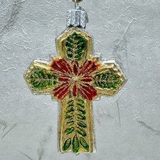 Retired 2003 Old World Christmas Elaborate Holy Cross Blown Glass Ornament
