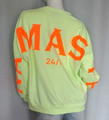 Oversized Sweater Sweat Shirt Namaste 2.0 Neon Gelb Orange Yoga 36,38,40,42 Neu