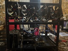 6 GPU Mining Rig   P106-100  GTX 1060/970/1050   1200W PSU   Ready to Run