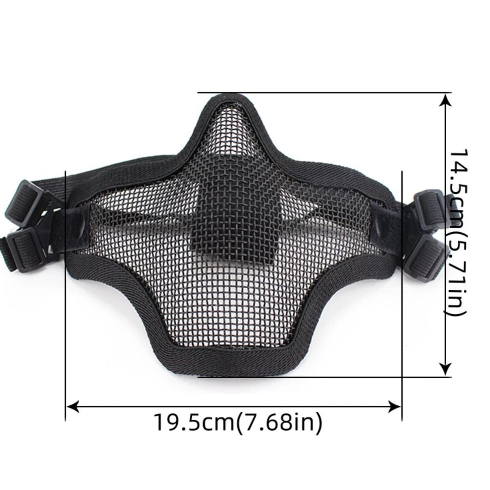 Protective Strike Half Face Wire Mask Steel Mesh Mask  Cosplay Costume - Image 2 of 4