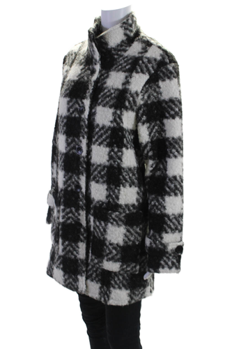 Shana Womens Geometric Patterned Button Up Soft Textured Colorblock Coat Size XS - Picture 2 of 7