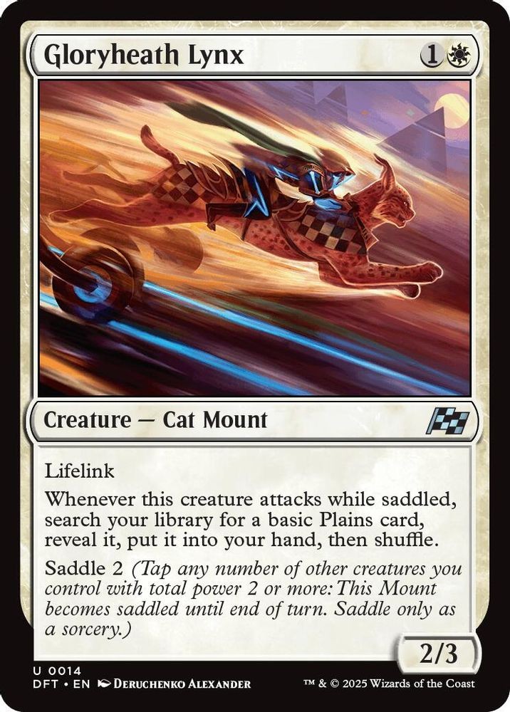2025 Magic: The Gathering Aetherdrift Gloryheath Lynx (#14, Uncommon, Near Mint)