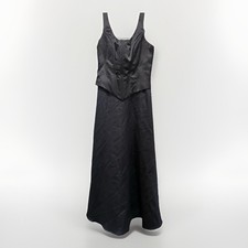 Jessica McClintock Midnight Blue Corsetted Maxi Prom Wedding Formal Dress Sz 10