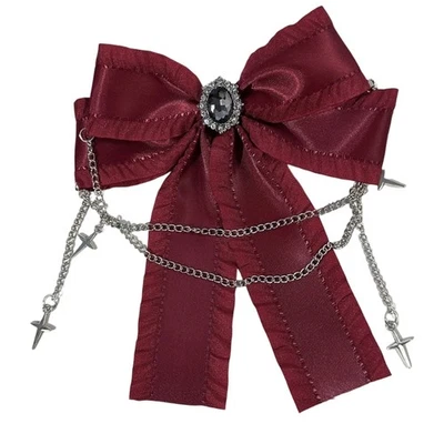 Fashion Lace Bowknot Hair Clip With Chain Star Charm Barrette For Anime Event - Image 1 of 4