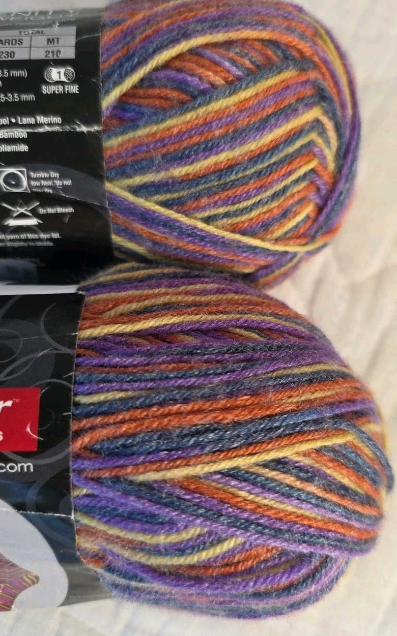 Premier Yarns Serenity Sock Yarn Deborah Norville Tanzanite Lot Of 2 Skeins F1
