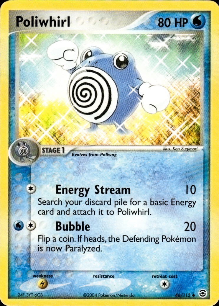 LP+ Poliwhirl 46/112 FireRed & LeafGreen Pokemon 2004 Ken Sugimori