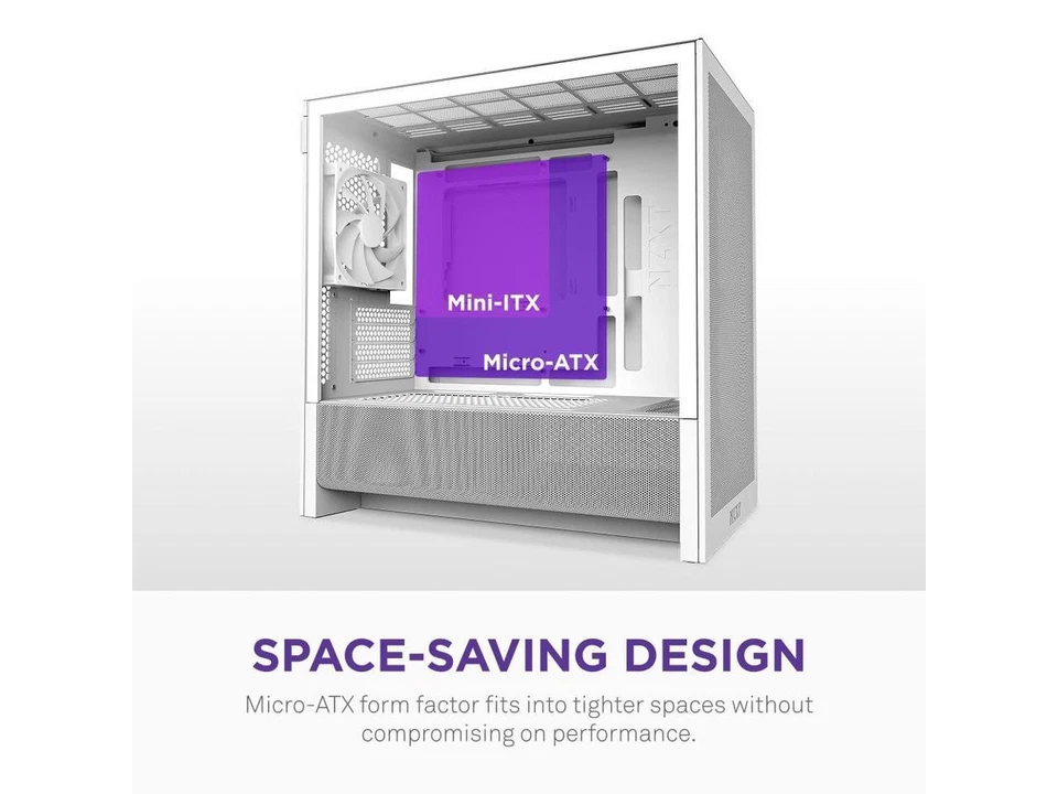 NZXT H3 Flow  Micro-ATX PC Case  Optimized Airflow  Includes 1 x 120mm Rear Fan - Image 4 of 4