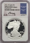 2021 W Type 2 Proof American Silver Eagle $1 NGC PF70 UCAM Moy, DAMAGED HOLDER!