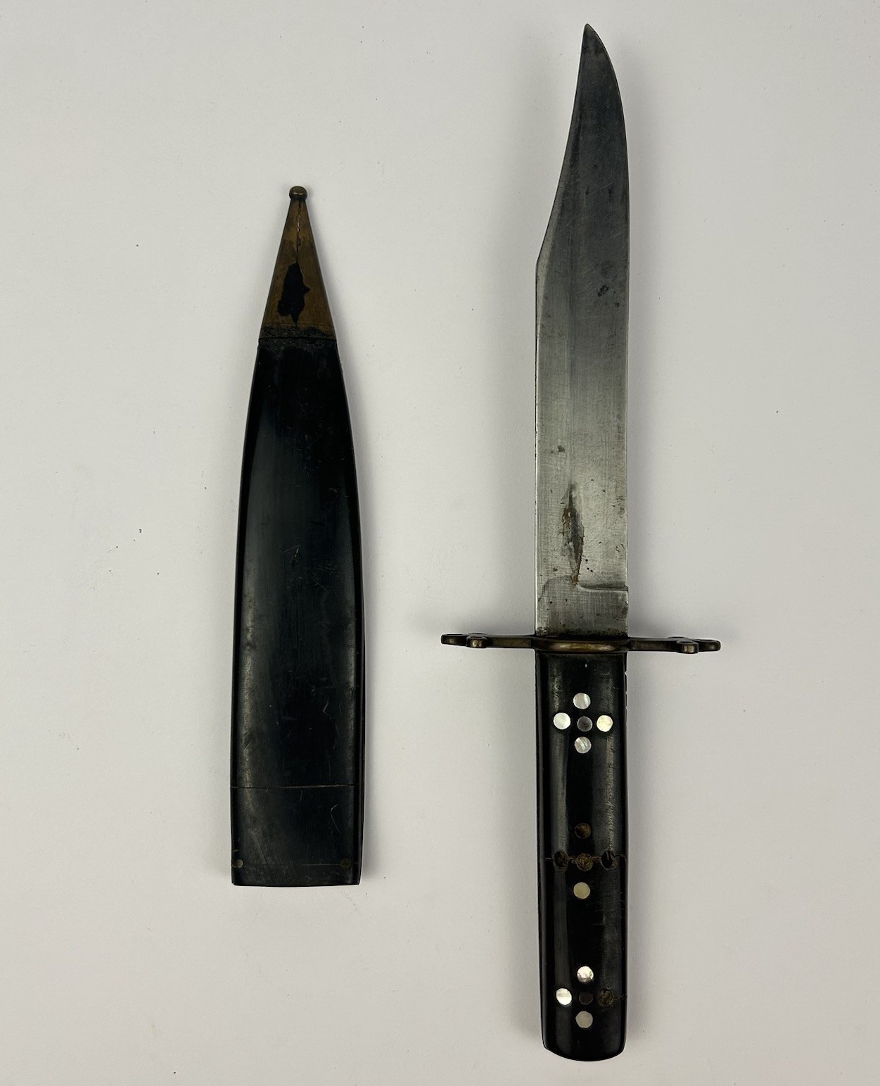 ANTIQUE JOSEPH ALLEN & SONS SHEFFIELD ENGLAND NON XLL BOWIE KNIFE 11" Marked