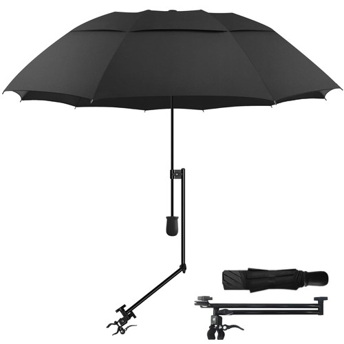 UPF 50+ Golf Umbrella with Adjustable Universal Clamp Portable Umbrellas for ...
