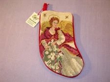 C & F Enterprises Needlepoint Angel Christmas Stocking
