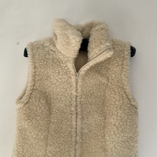 BNWOT Size S/6-8 Cream Lambswool Gilet/Sleeveless Bodywarmer/Plumo Toast Fans