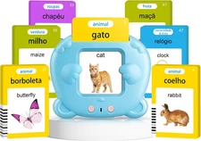 Portuguese (Brazil) & English Talking Flash Cards for Toddlers, Bilingual Flash 