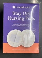 Lansinoh Stay Dry Disposable Nursing Pads, Soft Super Absorbent for Moms, 60ct