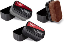 Image of Shoe Shine Sponge 3 Pack - Black Brown Tan Neutral Polish for Leather Footwear B