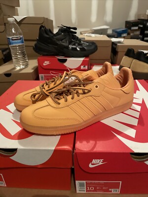 Men s sz 8 adidas Samba x Pharrell Human Race 'Orange Clay  IE7293 $200 Sneakers