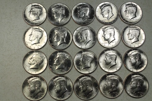 2015 - 2024 P&D Kennedy Half Dollar. Gem Brilliant Uncirculated  Mint Roll Set