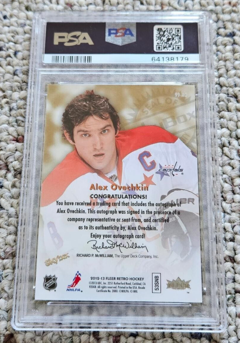 Alex Ovechkin 2012 Skybox Premium Retro Autograph Rare Signed PSA 9 Mint view 2