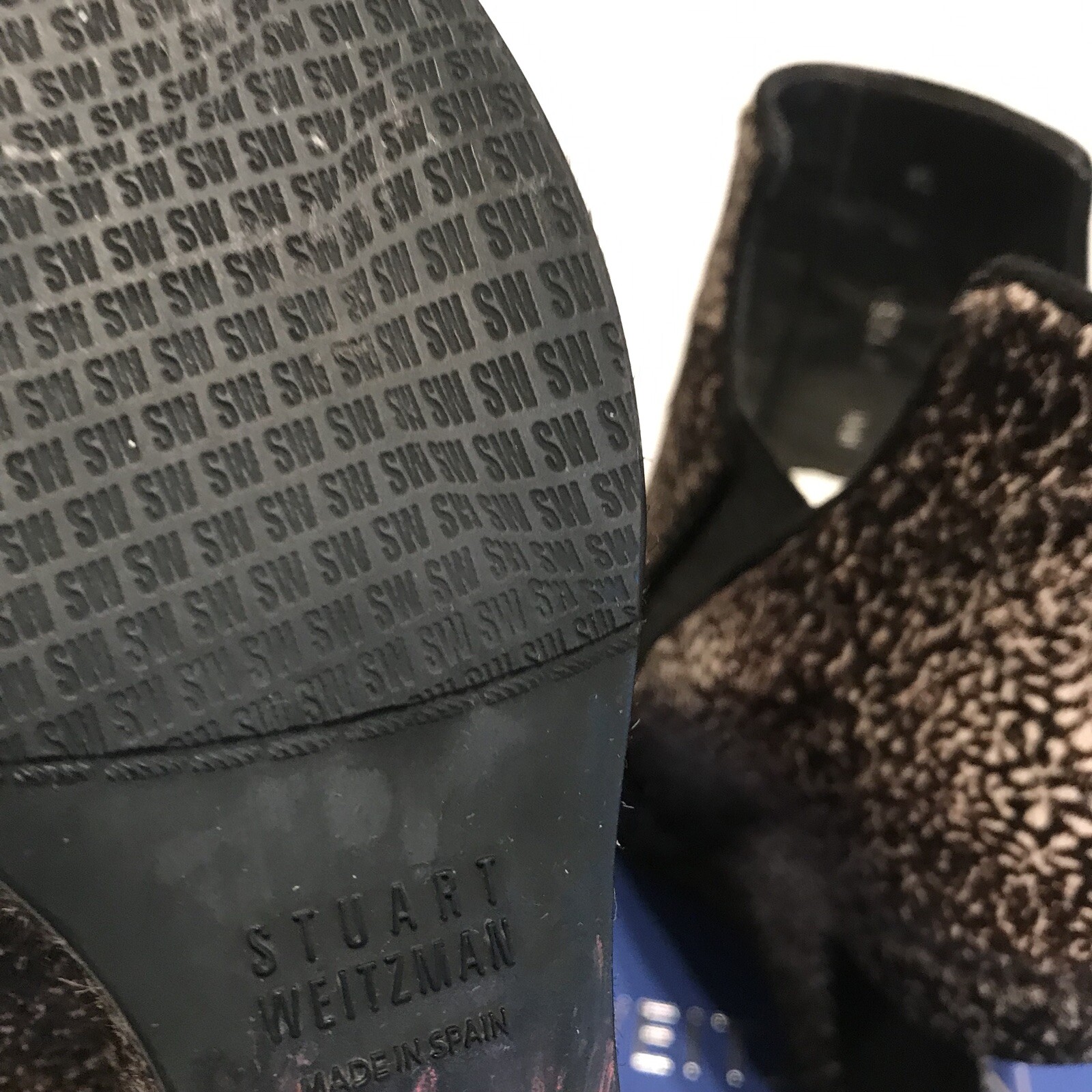 Stuart Weitzman Black Beige Pony Hair Ankle Cut Cut Cut Out Wedge 21251 Size 7 w Box 15627e Stuart Weitzman Black Beige Pony Hair Ankle Cut Cut Cut Out Wedge 21251 Size 7 w Box 15627e