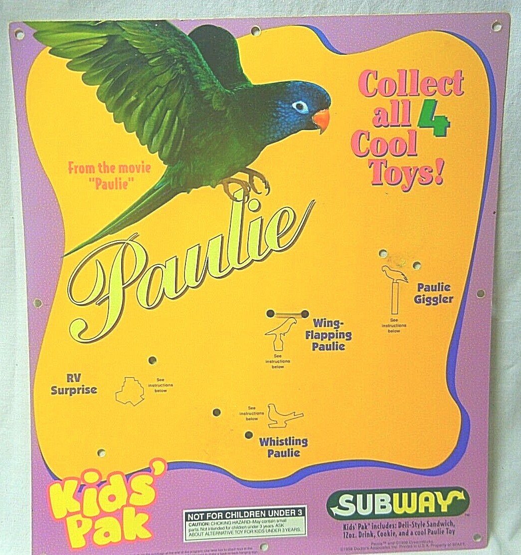 SUBWAY KIDS PAK MEAL Toys VINTAGE DISPLAY BOARDS ONLY eBay