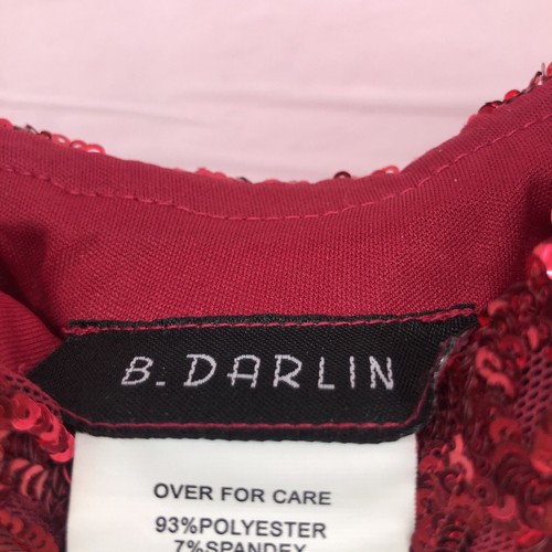 B. Darlin Red Sparkly Sleeveless Mini Dress Size 3/4 Women Formal Wear - Picture 8 of 12