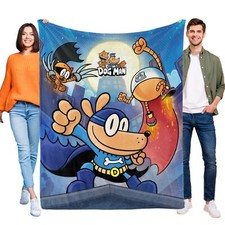 Dog Man Flannel Blanket for Sofa Bed Couch Throw Girls Birthday Gift