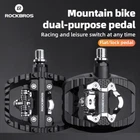 ROCKBROS Mountain Bike Pedals Flat/Lock Dual Purpose Anti-slip Cycling Pedals