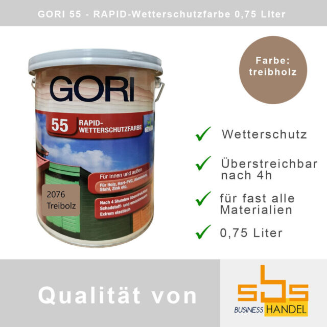 Gori 55 Wetterschutzfarbe Treibholz je 0 75L ✅ Holz ✅ Aluminium ✅ Zink ✅ PVC NC9925