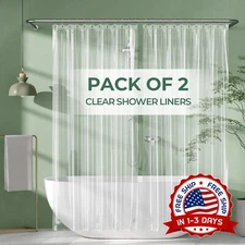 Revestimiento De Cortina De Ducha De Plástico PEVA, Ligero, Claro, 72x72 NEW US.