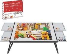 Puzzle Table 1500pcs,Jigsaw Puzzle Table Metal,Puzzle Table with Drawers,Puzzle