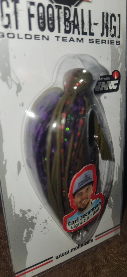 Señuelo de plantilla de fútbol Molix GT; Golden Team Series (3/8 oz) Grn Pump/rojo púrpura (¡Tres!) Foto 2 de 4