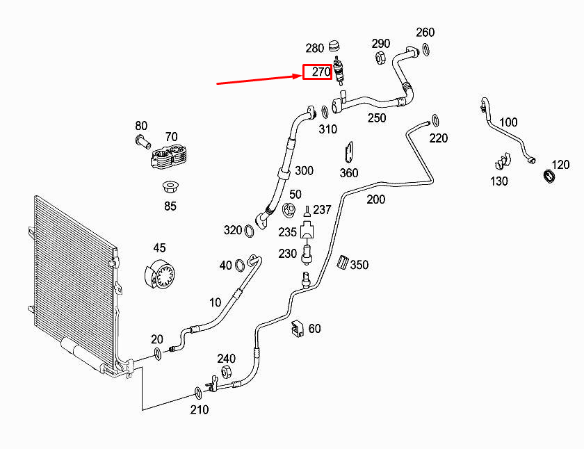 MERCEDES-BENZ R W251 A/C-Leitungsventilelement A0008320885