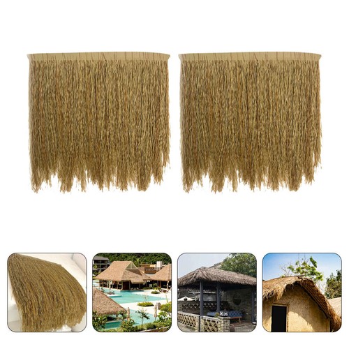 2 Pcs Simulated Thatch Tile Garden Hut Grass Roof Artificial Thatched - Picture 12 of 12