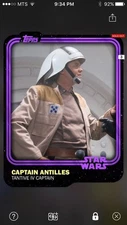 Topps Star Wars Digital Card Trader Purple Captain Antilles Base Variant Award