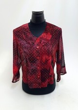 delicate vintage blouse collar retro 3/4 sleeve georgette size 40