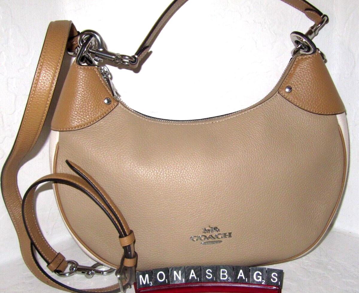 Coach New CH508 Mara Hobo Shoulder Crossbody Bag Sandy Beige Chalk