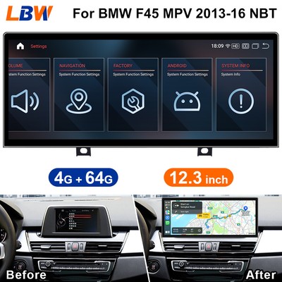 12.3'' Ultra-thin Screen Android Car Radio GPS Wifi For BMW F45 MPV 2013-16 NBT