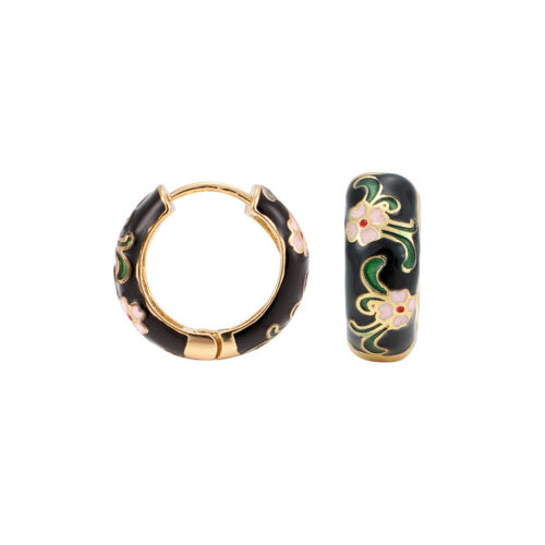 Lindos Pendientes de Arro Huggie Flor Esmalte para Mujer Boho Hebilla Pequeña Joyería - Imagen 18 de 23