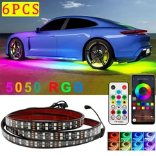DOUBLE ROW RGB Dream CHASING LED Car Trucks Underglow Strips Lights 6PCS KIT US