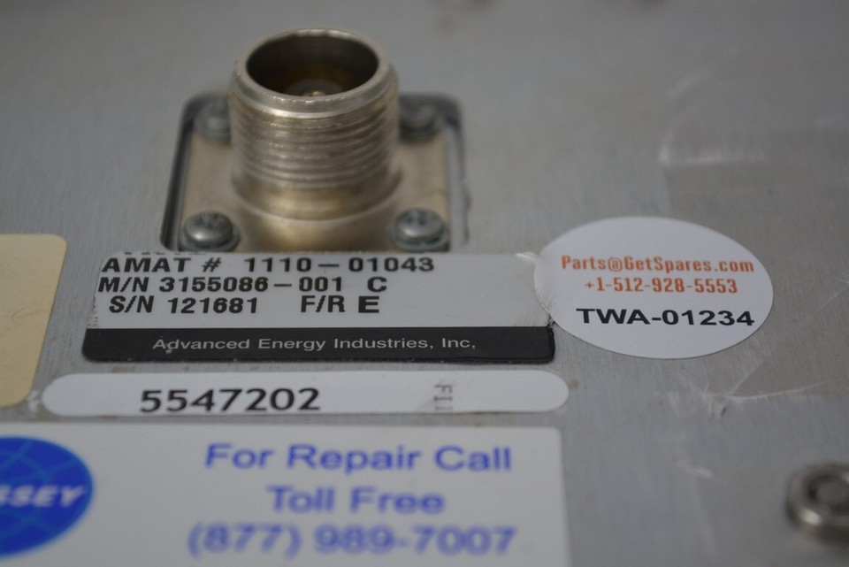 1110-01043 / NETWORK MATCH RF 12.56MH 2.5KW AZX 90 DOME AE 3155086-011 ...