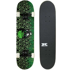 Krown KPC Skateboard Complete Green Flame 7.75"