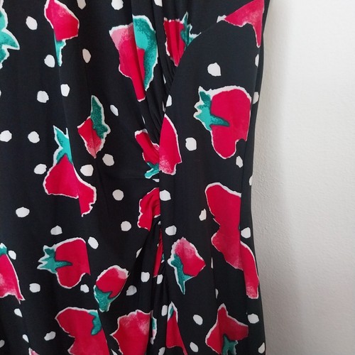 Precis Petite Size 12 Dress Black Red Short Sleeve Stretch - Picture 4 of 6