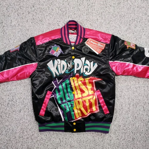 NWT Kid n Play House Party Satin Jacket Mens Medium Black Headgear Classics image 9