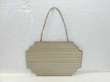 Unfinished Wooden Plaque Sign 9" x 6" With Hanging String - NEW