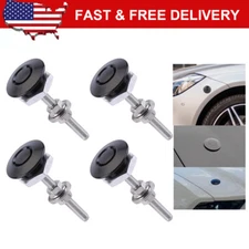 4pcs Push Button Quick Release Hood Bonnet Pins Lock Clip Car Bumper Latch Kit
