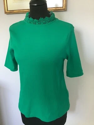 superbe Haut vert emeraude dentelle taille M neuf - Photo 1/4